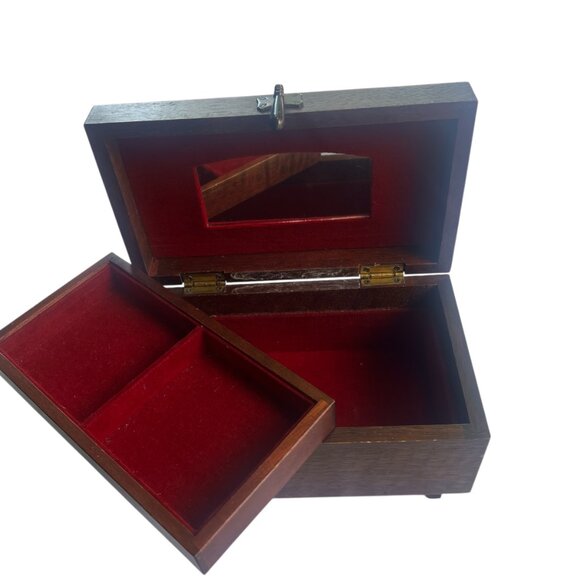 Wooden Jewelry Box TRUE VINTAGE 8.5" x 5" - Picture 2 of 6